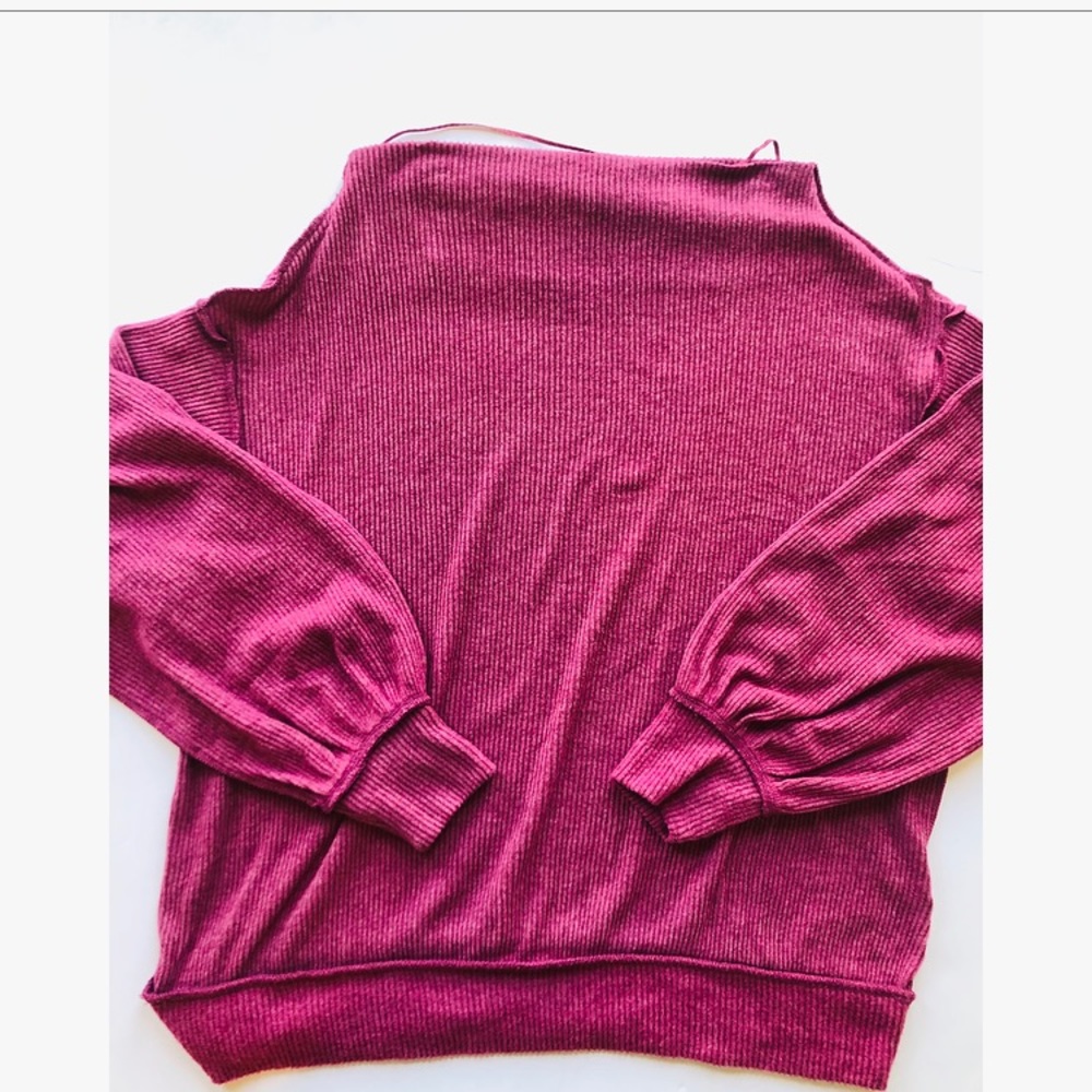 Free People Pink Off The Shoulder Sweater XS - Picture 2 of 8